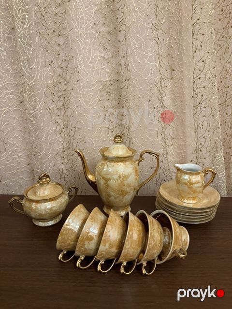 Çay dəsti, rəng - Bej, Farfor, 6 nəfərlik — Bakı