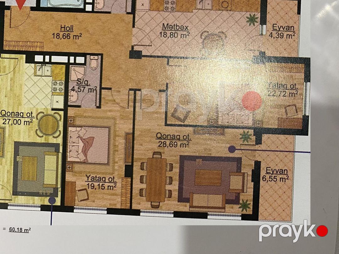 Satılır 3 otaqlı yeni tikili 128.6 m² — Mənzil, Bakı (3)