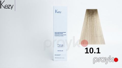 Saç üçün krem-boyası Kezy 10.1 Açıq kül rəngli sarışın 100 ml — Bakı