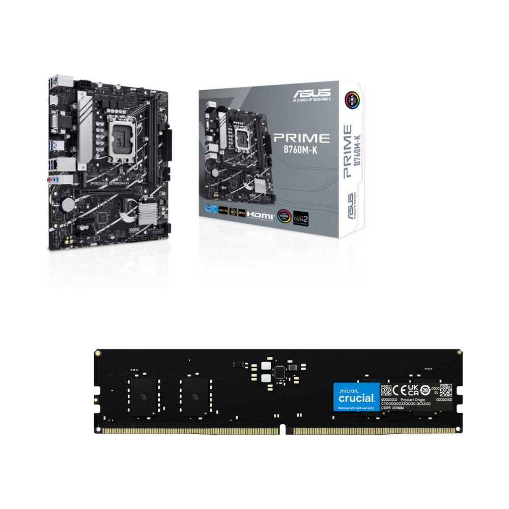 Dəst: ASUS Prime B760M-K DDR5 + crucıal 16GB DDR5-5600 udımm c — Komponentlər, Bakı
