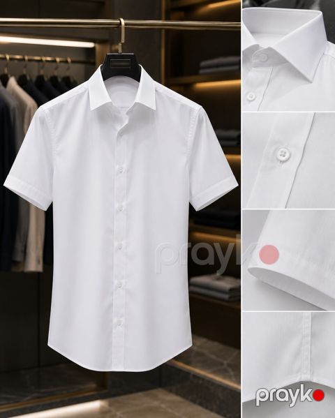 Kişilər üçün qısaqol köynək 2424353, ağ, pambıq, ölçü 3XL — Bakı