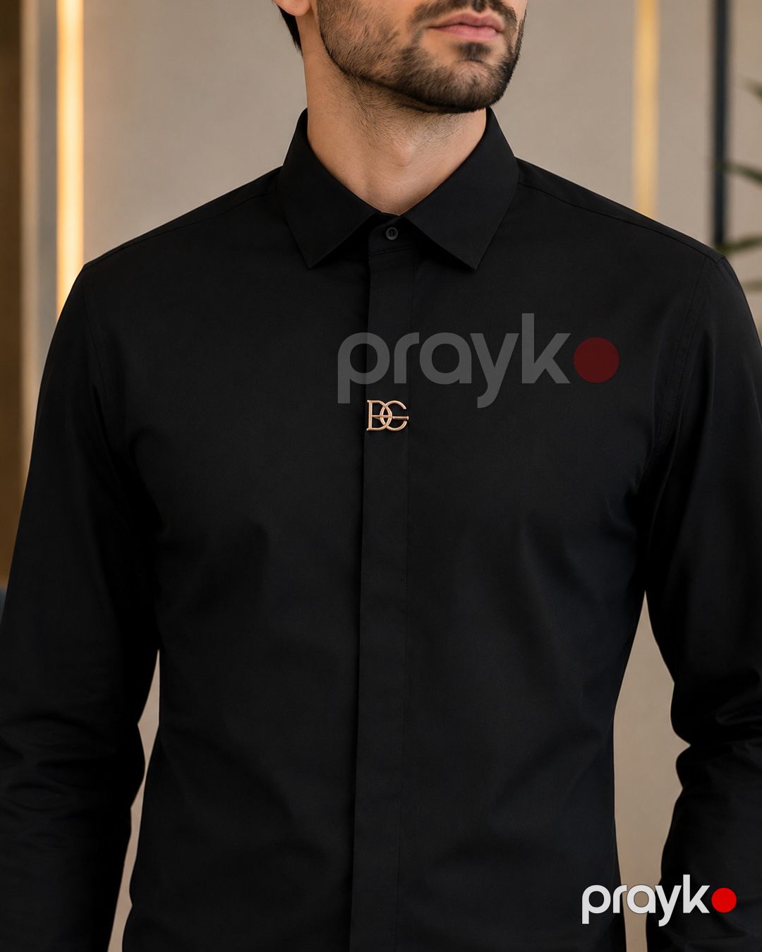 Uzunqol kişi köynəyi, pambıq, qara, ölçü XL — Mallar, Bakı (2)