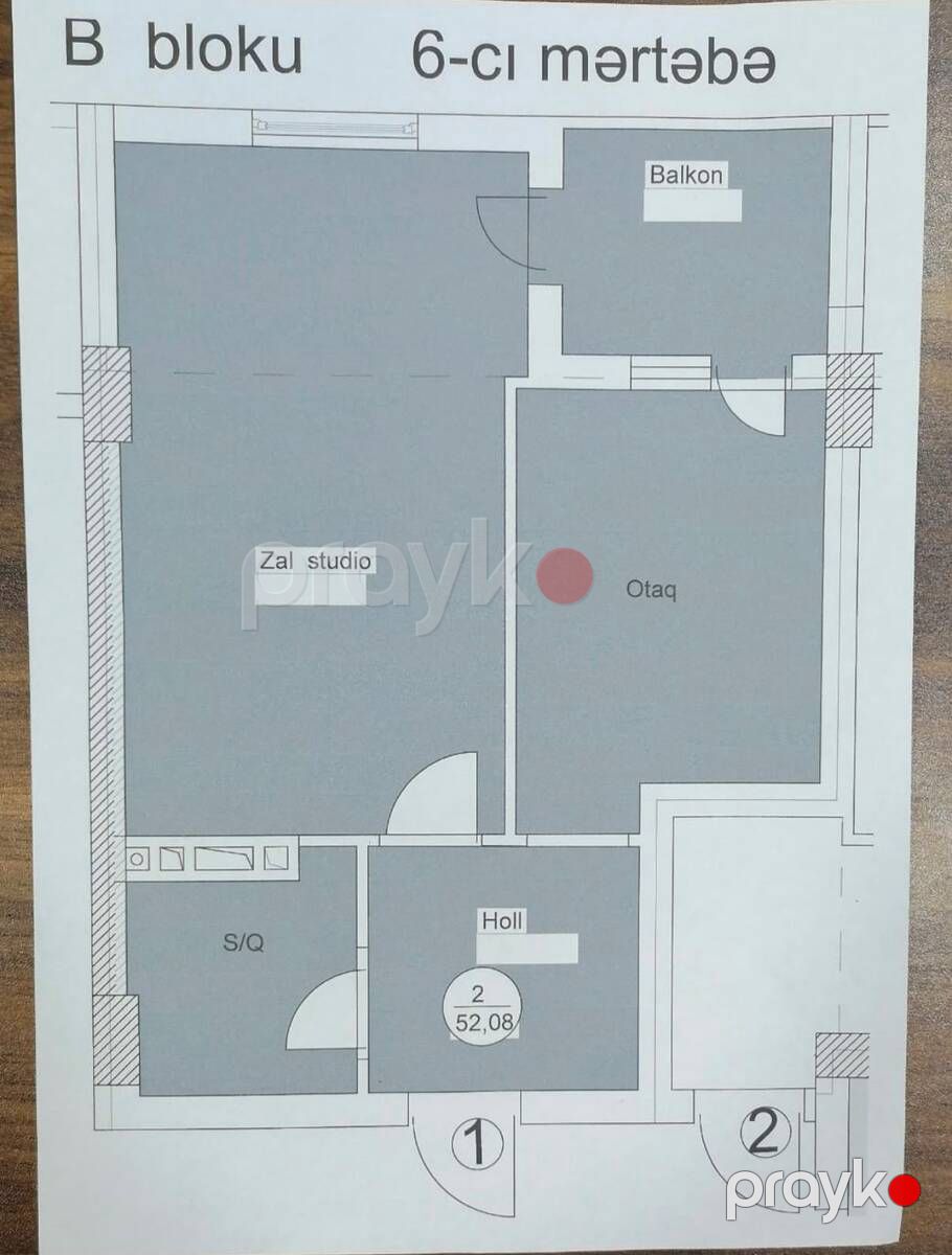 Satılır 1 otaqlı yeni tikili 52.5 m² — Mənzil, Bakı (5)