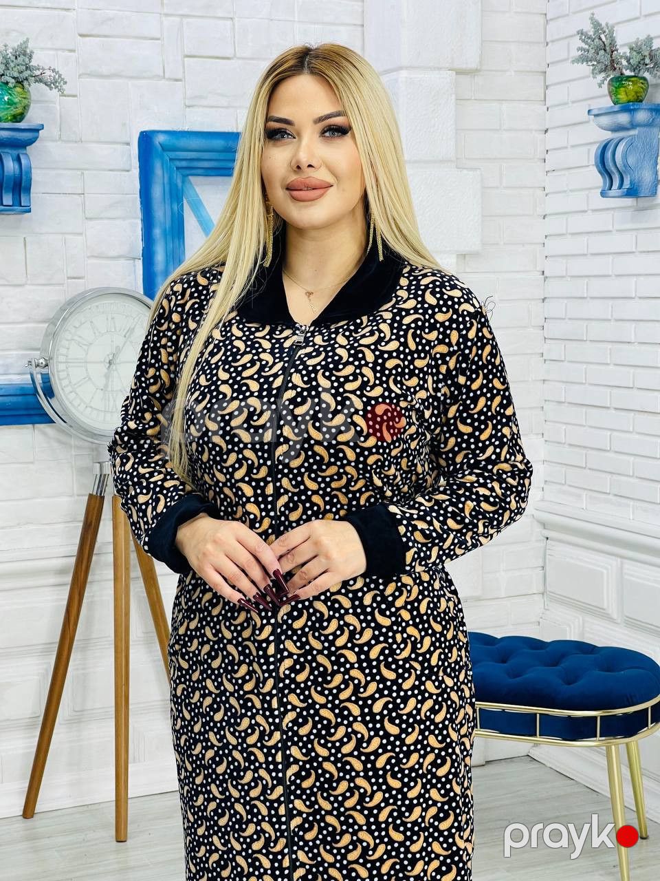 Ev xələti, bej/qara velür, ölçü 5XL — Mallar, Bakı (2)