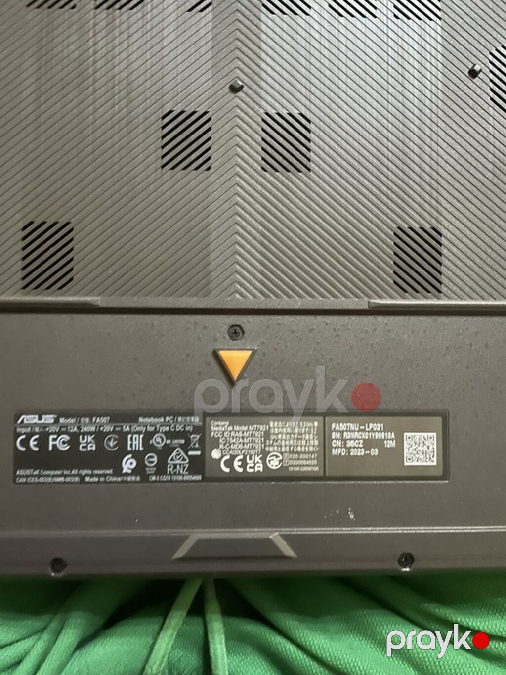 Marka ASUS Seriya TUF Gaming A15 Model FA507NU-LP031 P/N — Asus, Digah (7)