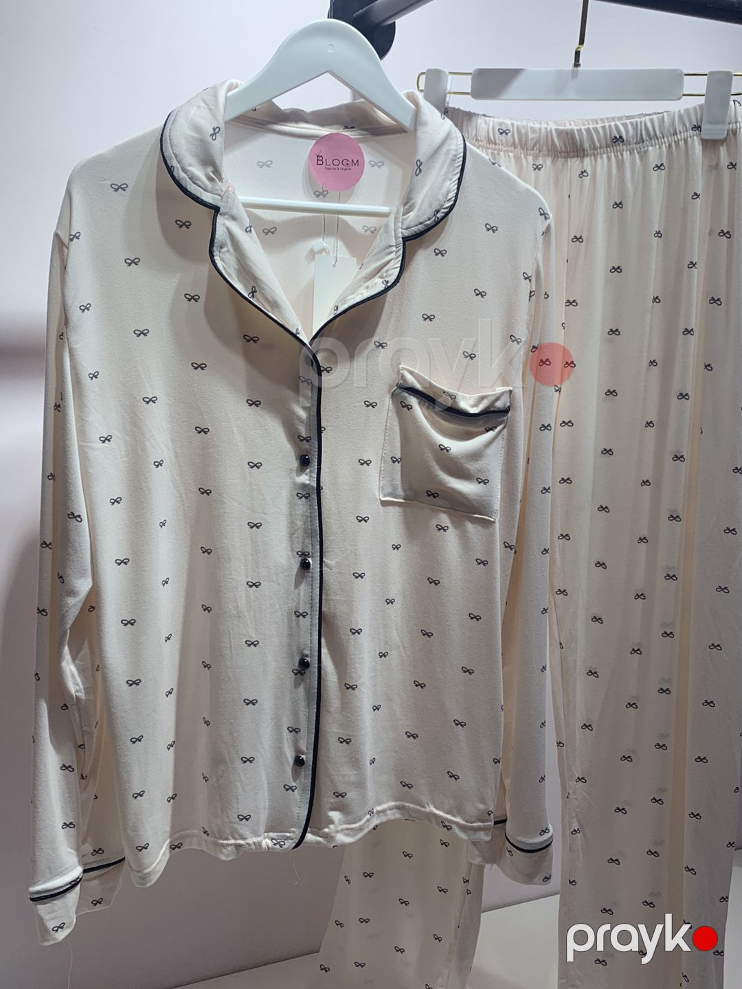Qadın üçün şalvarlı pijama dəsti, bej, poliester/likra, ölçü XXL — Mallar, Bakı (3)