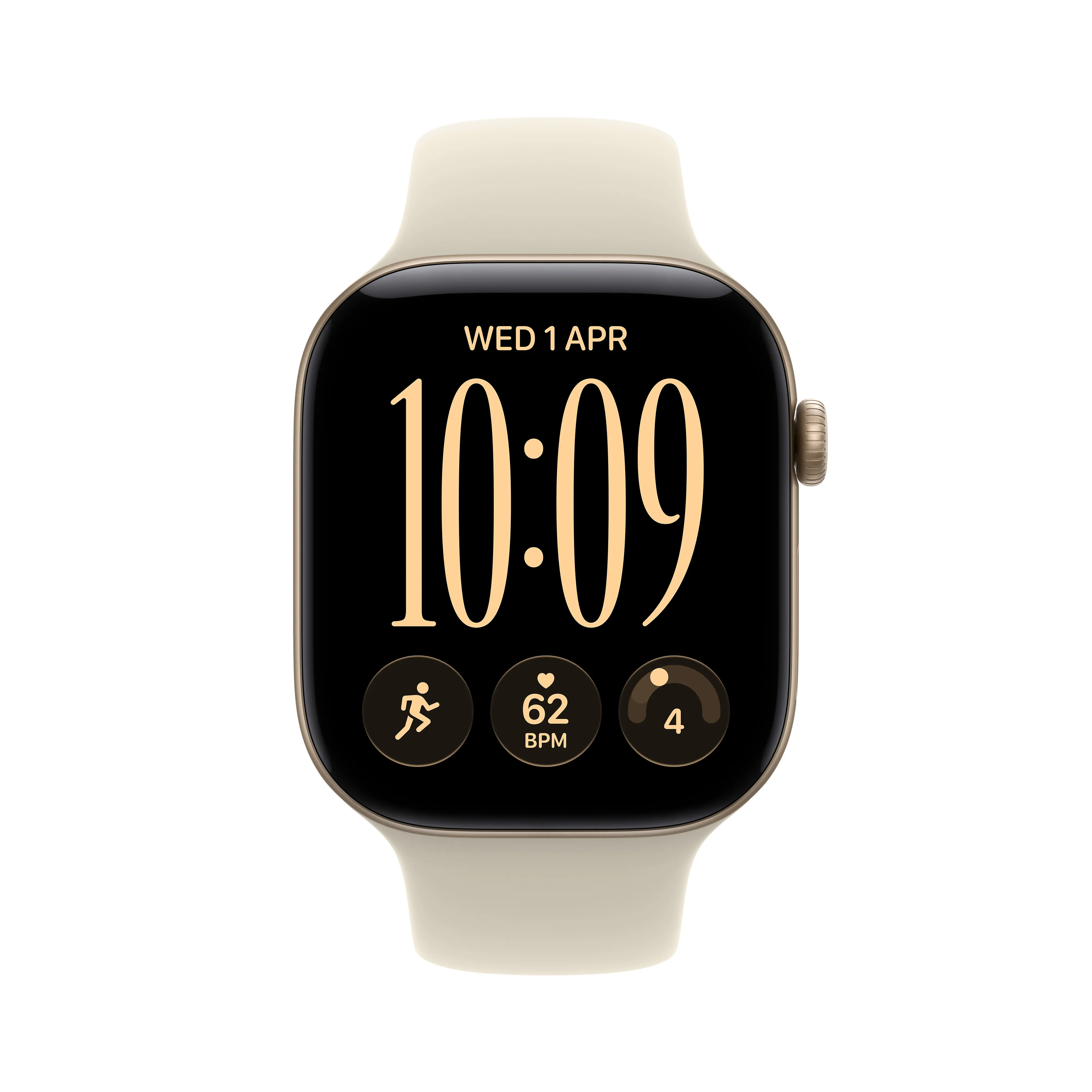 Smart saat Apple Watch Series 12 GPS, 42mm Light Gold Aluminium Case with Sand Sport Band - S/M (MJED4ET/A) — Bakı