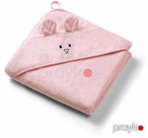 Kapüşonlu dəsmal uşaqlar üçün Babyono 1553/01, bambuk/viskoza, çəhrayı, 100х100 sm — Bakı