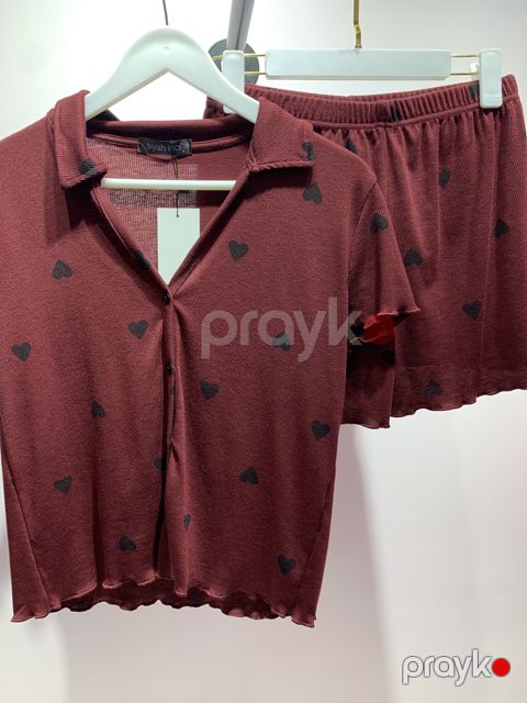 Qadın pijaması No brand, 01.00024, Dəst, L, Qırmızı, Elastan, Viskoz — Bakı