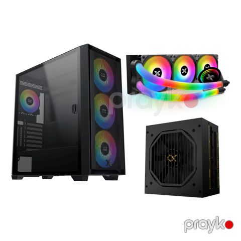 Xigmatek Kombo – Xigmatek Anubis Pro 4FX Case + Xigmatek Neon Aqua 360 CPU Liquid Cooler + Xigmatek Fury 850W Gold Psu (XIG-CCP-101) — Bakı
