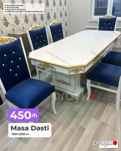 Masa Dəsti – Klassik dizayn Ölçü: 100×200 sm Mexanizm — Bakı
