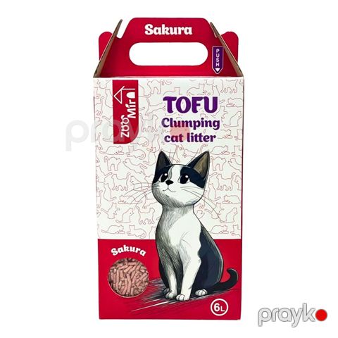 Pişiklər üçün topalanan doldurucu Zoomir Tofu, sakura ətirli, 6 l — Bakı