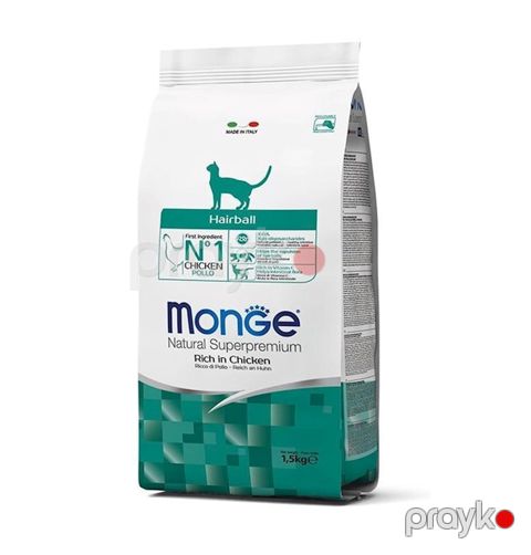 Quru yem Monge Hairball Rich in Chicken yetkin pişik tükünü çıxartmaq üçün toyuq əti ilə, 400 q — Bakı