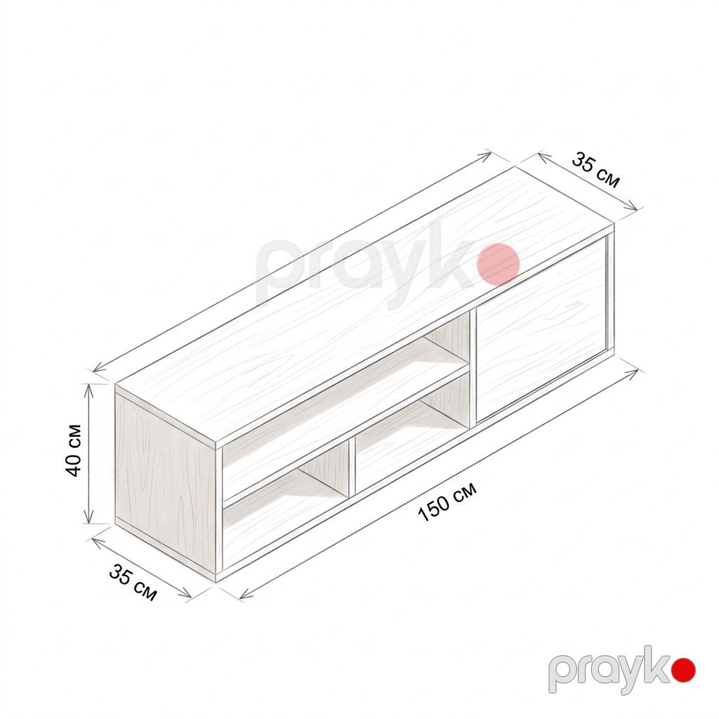 TV üçün tumba, Ldsp, Antrasit, 150x40x35 sm — Mallar, Bakı (2)