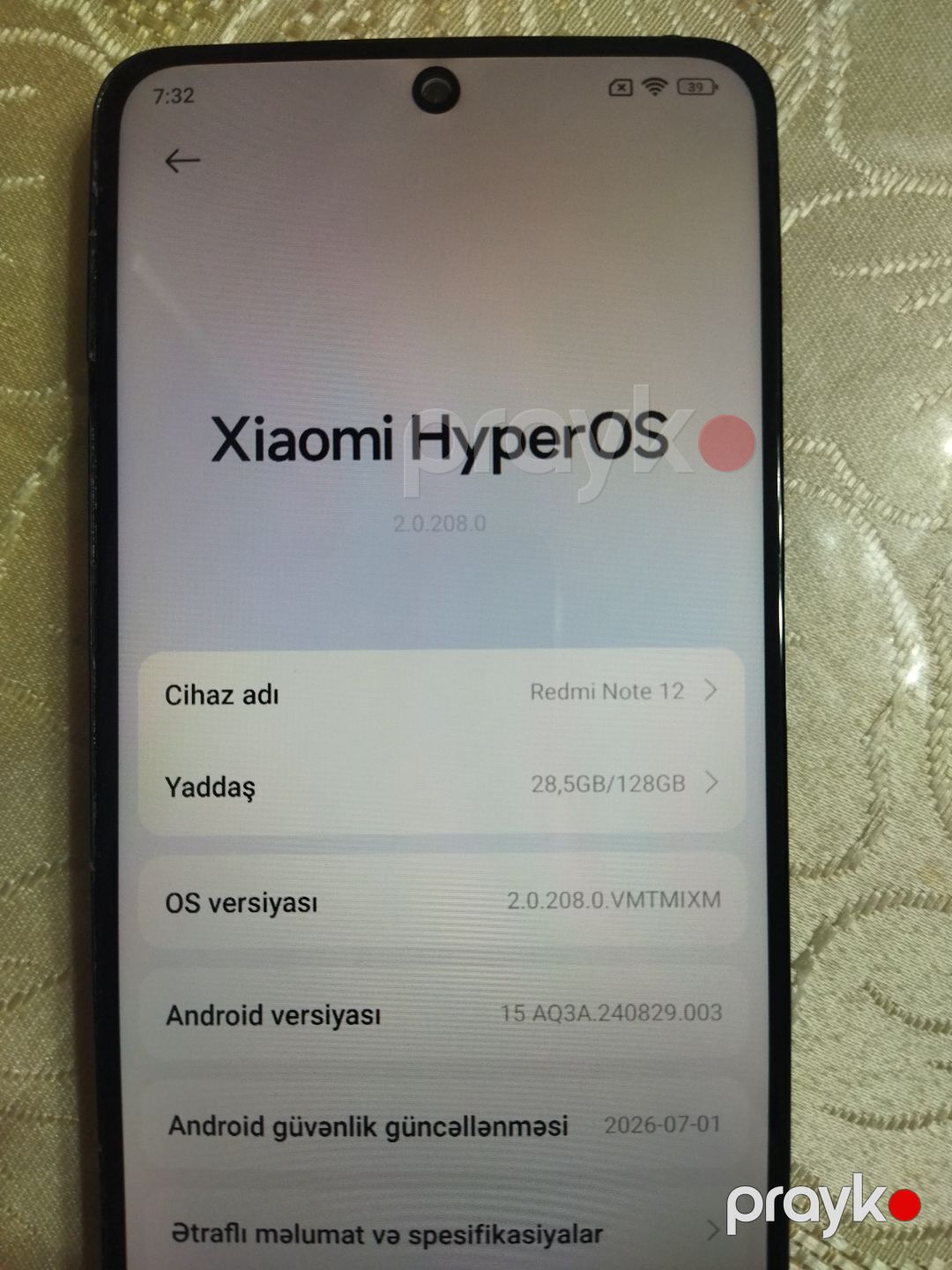 Xiaomi Redmi Note 12 (4G) Onyx Gray 128GB/8GB — Smartfonlar, Bakı (5)
