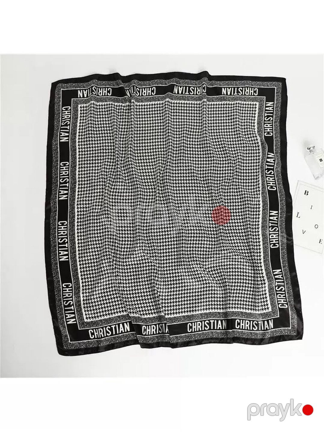 Yaylıq qadınlar üçün ML_3694, qara/ağ, 65x65 sm — Mallar, Bakı (2)
