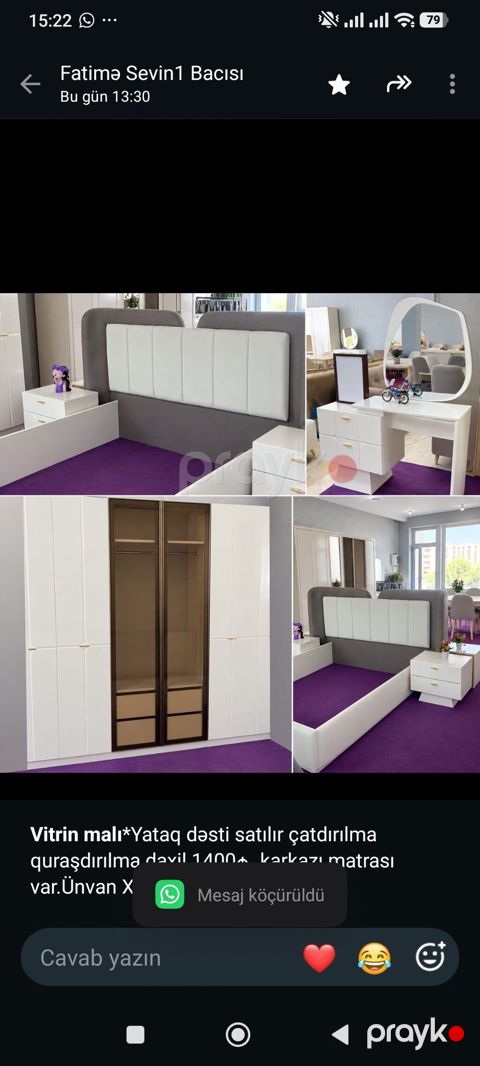 *Vitrin malı Yataq dəsti satılır çatdırılma quraşdırılma daxil — Bakı