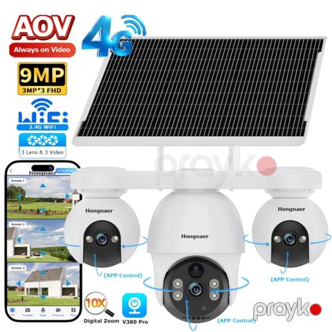 4G Sim kartlı Solar 360°FHD Kamera 12MP/4K+64GB — Bakı
