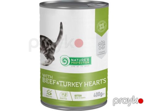 Nəm yem pişik balaları üçün Nature's Protection, mal əti və hind quşu ilə, 400 q — Bakı