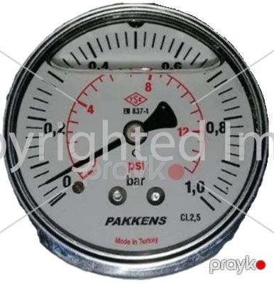 Manometr gliserin dolğulu Pakkens (0-1 Bar 100 mm) 1001001102 — Bakı