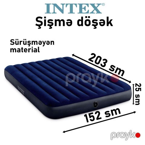 Şişmə döşək Intex 64759, mavi, 203x152x25 sm — Bakı