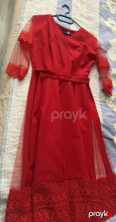 Qırmızı don – Clarita Collection, ölçü 40 - Zərif qırmızı rəng — Bakı
