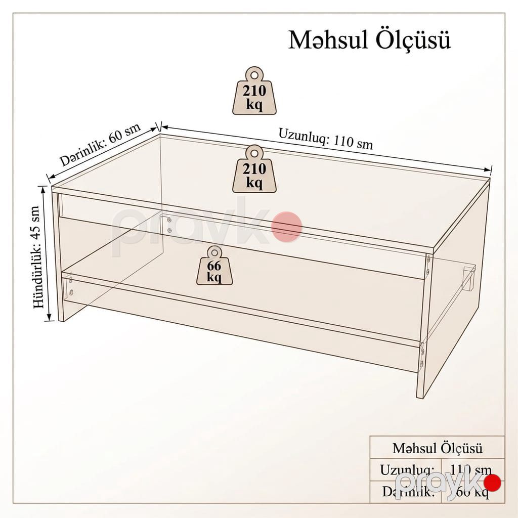 Jurnal masası Ev Plus, laminat/LDSP, ağ/antrasit, 60x110x45 sm — Jurnal masaları, Bakı (2)