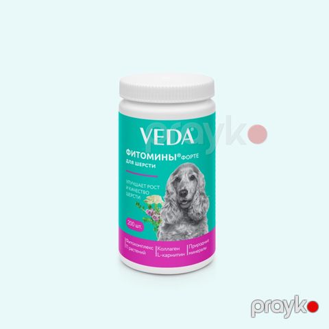 İtlər üçün vitaminlər Veda Fitomins Forte, xəz üçün, 200 əd — Bakı