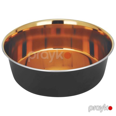 İtlər və pişiklər üçün yem qabı Triol Qranj, metal/rezin, qara, 400 ml — Bakı