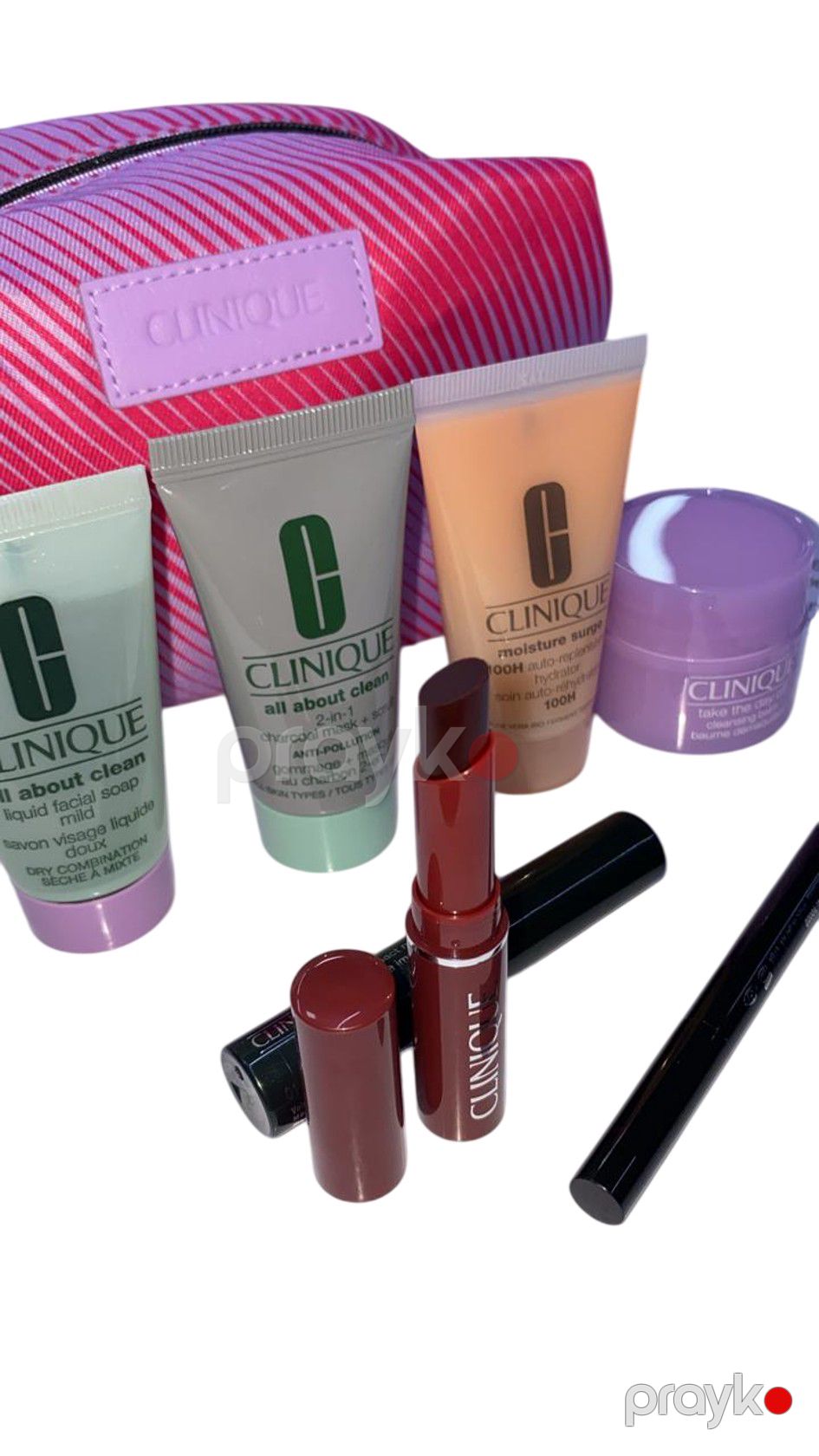 Kosmetika dəsti Clinique (üz üçün balzam 15 ml + üz üçün maye sabun 30 ml + üz üçün gel 30 ml + maska-skrab 30 ml + göz layneri 34 q + dodaq boyası 1.2 q + tuş 3.5 ml + kosmetik çanta) — Mallar, Bakı (2)