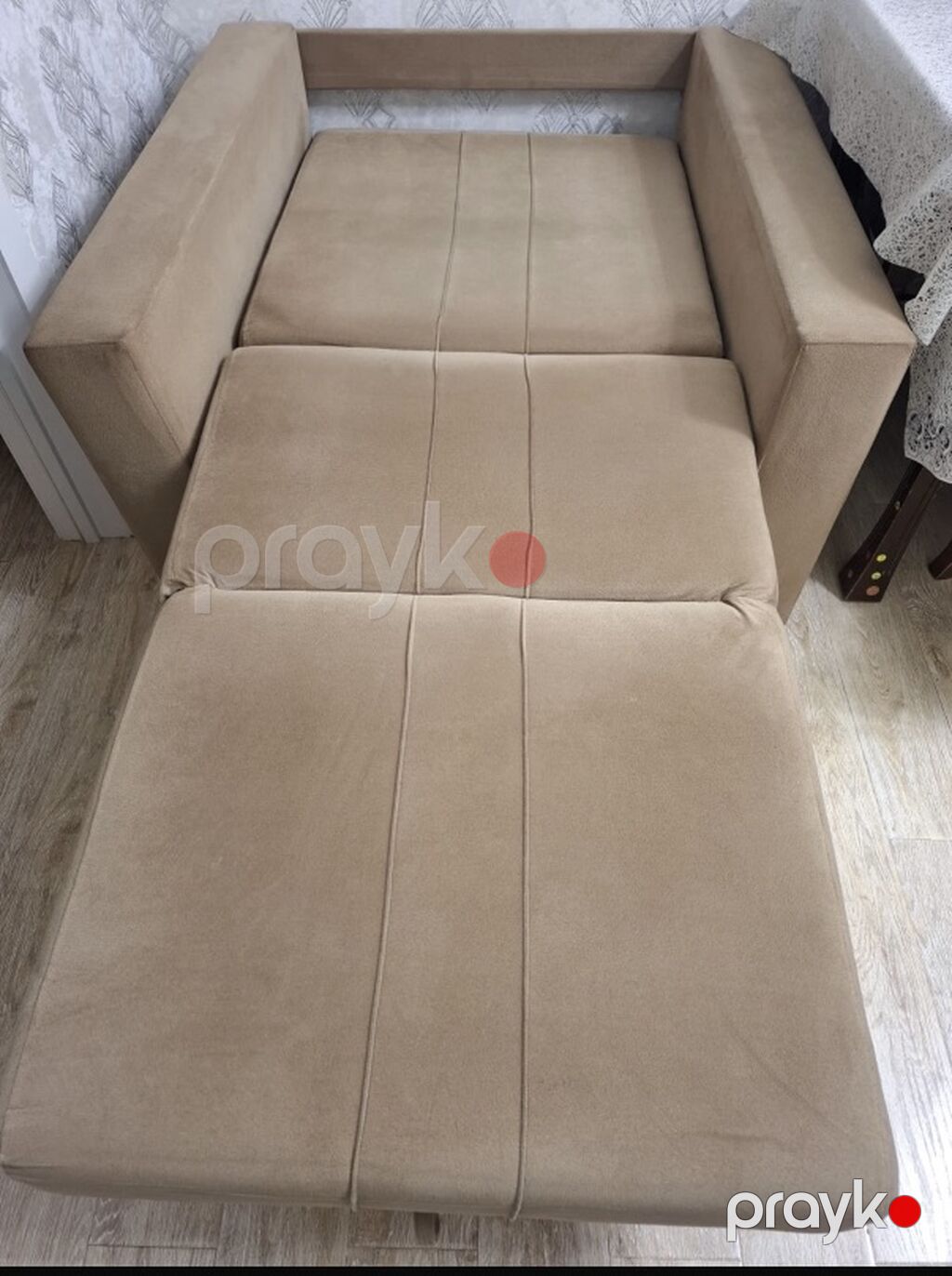 Qatlanan kreslo‑divan - Rəng: açıq bej - Material: yumşaq — Kreslolar, Masazır (2)
