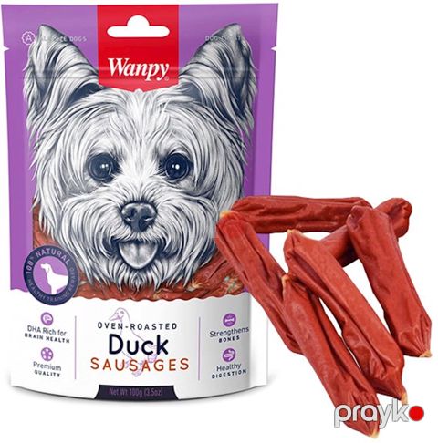 Məzələr itlər üçün Wanpy Duck Sausages ördək sosiskası, 100 q — Bakı