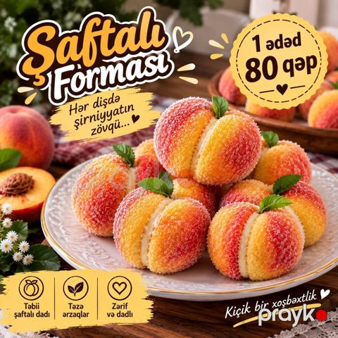 Şaftalı formasında desert – hər dişdə şirniyyatın zövqü Şaftalı — Digah