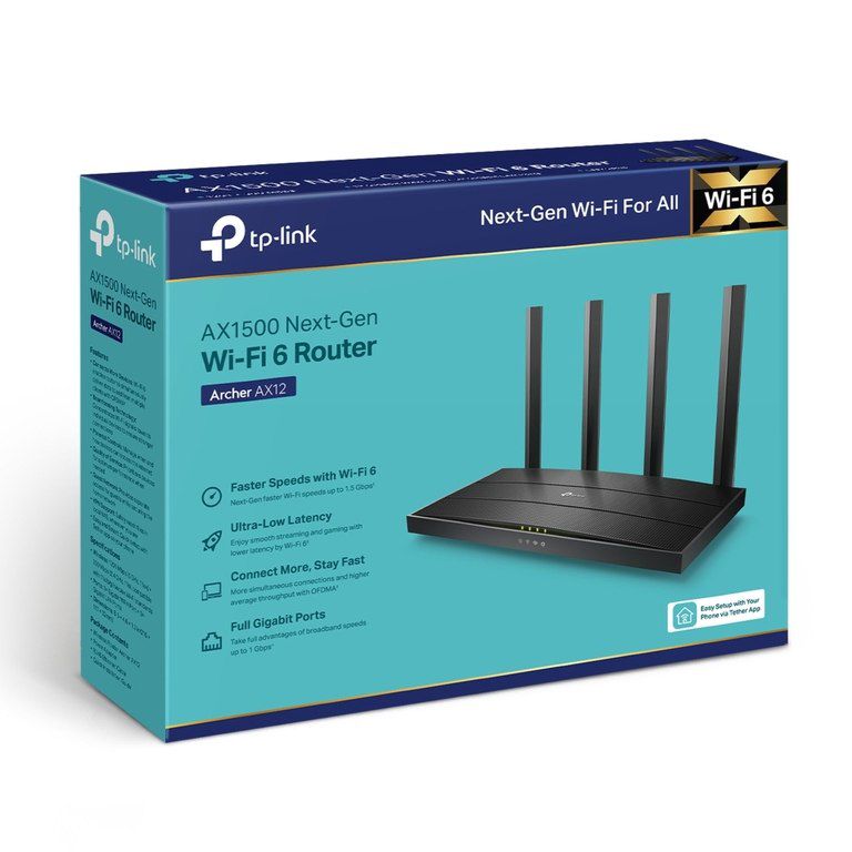 Router "TP-Link Archer AX12 AX1500 Wi-Fi 6" — Şəbəkə və server avadanlığı, Bakı
