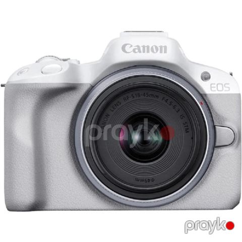 Canon Dslr Kamera EOS R50 WH + RF-S 18-45 IS STM Lens — Bakı