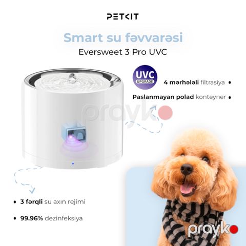 İtlər və pişiklər üçün içməli su fontanı Petkit Eversweet 3 Pro — Bakı