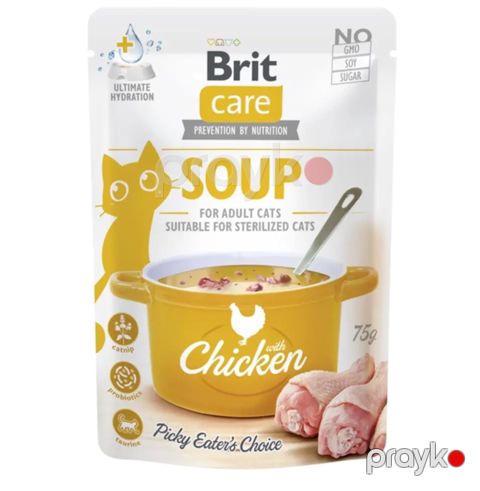 Nəm yem pişiklər üçün Brit Care Soup toyuq şorbası, 75 q — Bakı