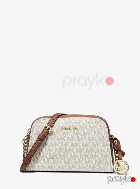 Kross-bodi çanta Michael Kors Ashton, bej/qəhvəyi, kanvas, 13.3 sm — Bakı