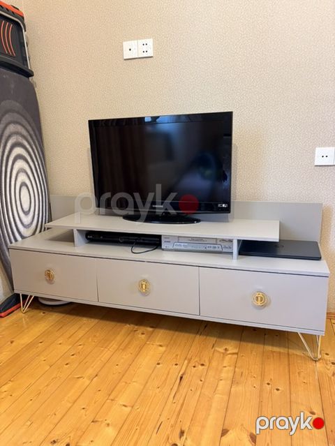 TV stendi və media konsol - Rəng: açıq boz - Material: laminat/MDF