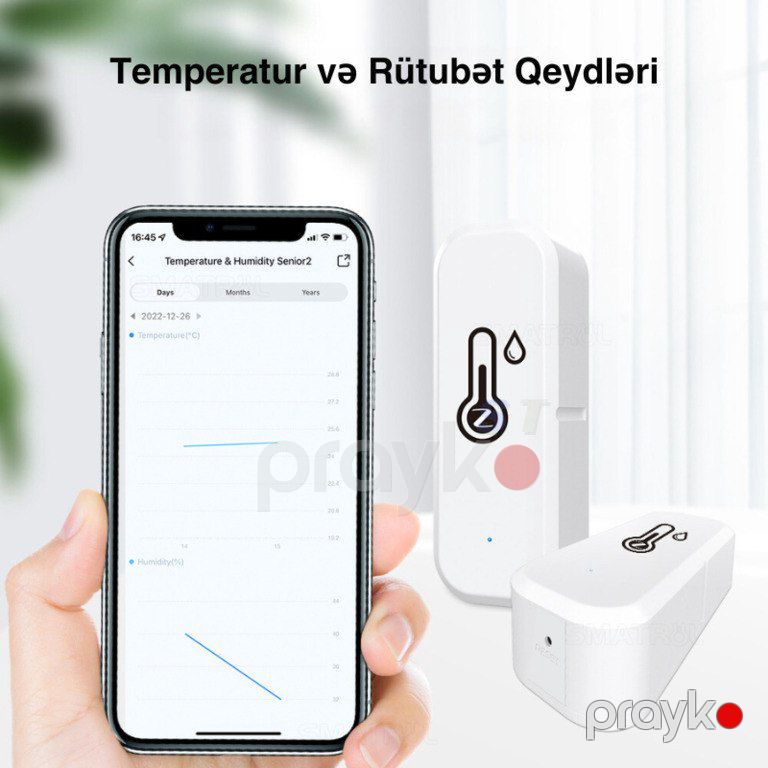 Ağıllı WiFi temperatur və nəmlilik sensoru — Ağıllı ev və təhlükəsizlik, Bakı (7)