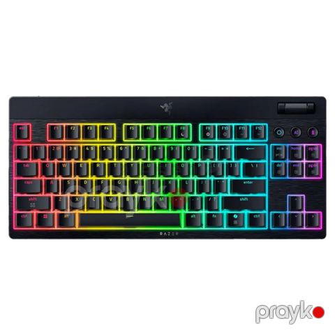 Razer Keyboard mechanical BlackWidow V4 Low-profile TKL HyperSpeed, 87key, Green Switch (RZ03-05450500-R3M1) — Pctech — Periferiya cihazları