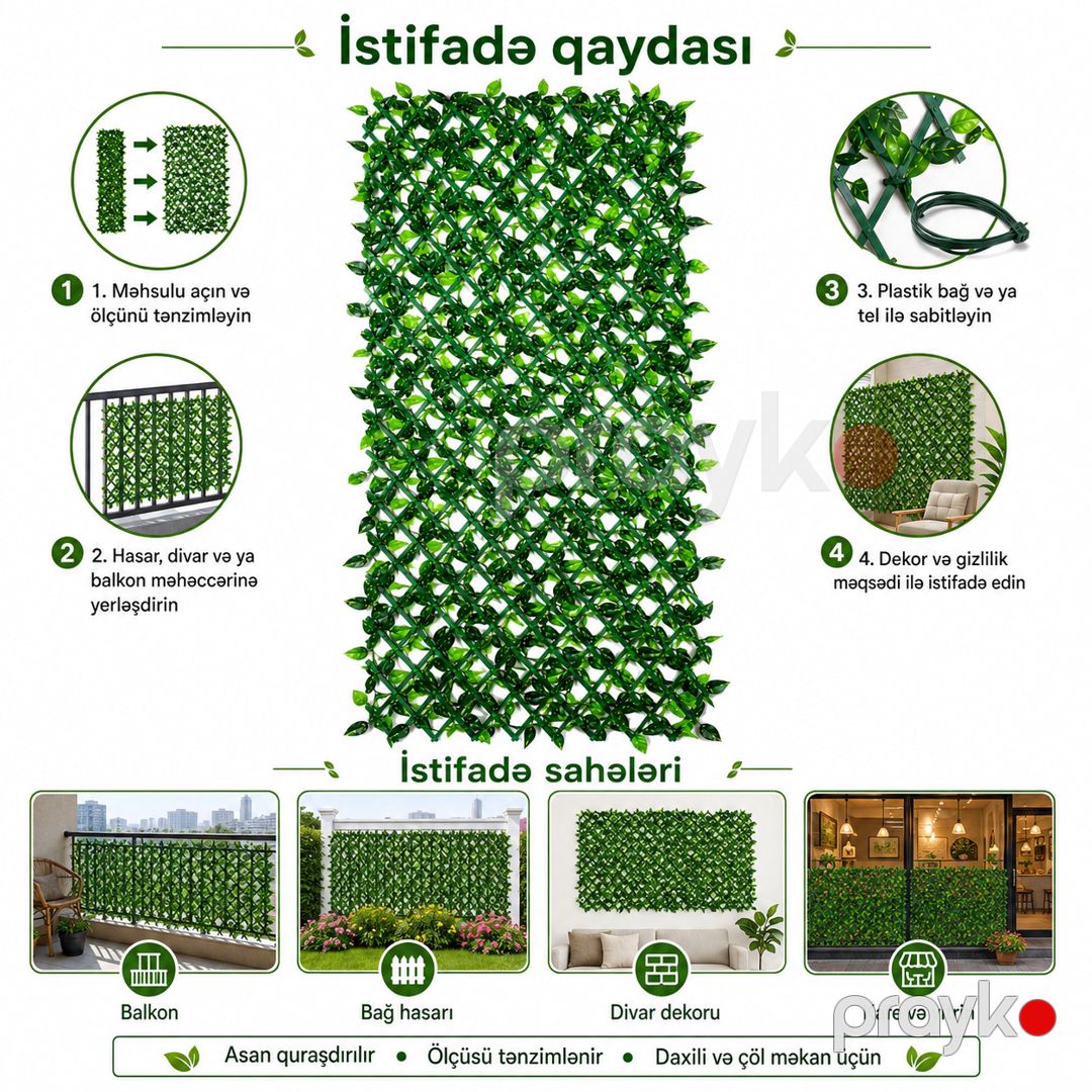 Divar paneli 0721, plastik, yaşıl, 60x250 sm — Mallar, Bakı (3)