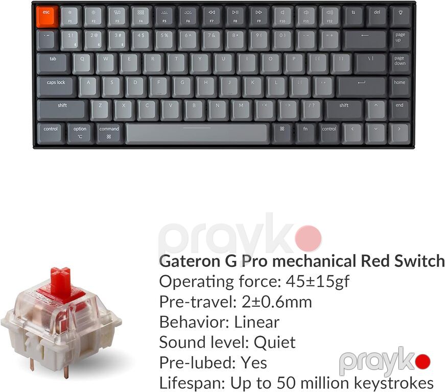 Klaviatura "Keychron K2 84 Key White LED Red Switch (K2A1 Keychron)" — Periferik cihazlar, Bakı (2)