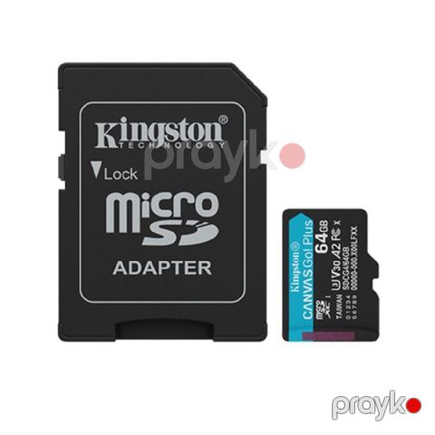 SD kart Kingston Canvas Go Plus 512GB microSDXC G4 200R V30 + Adapter — Bakı
