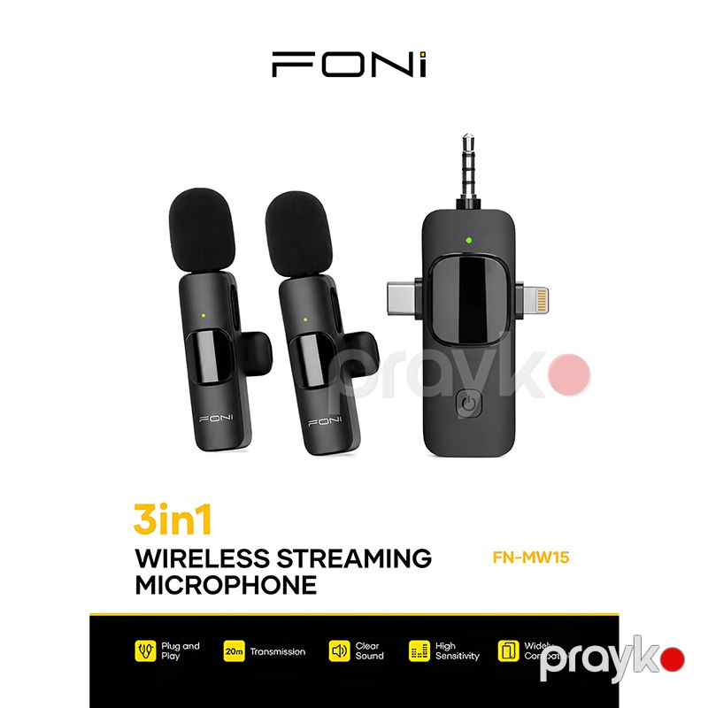 Mikrofon Fonı FN-MW15 3IN1 Black — Mallar, Bakı (2)