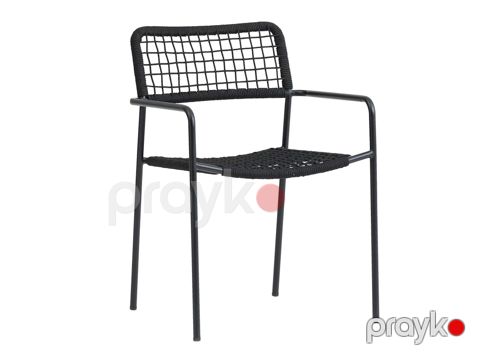 Stul Jysk Labing 3700531, polad/polipropilen, qara, 63x81x57 sm — Bakı
