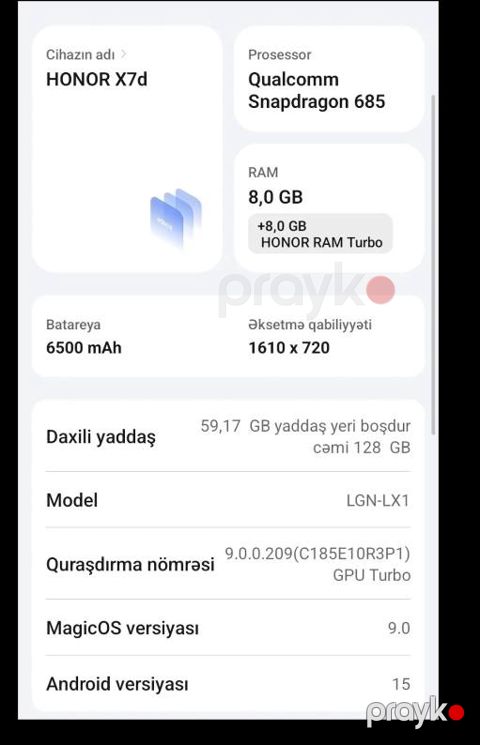 Honor x7d 128gb — Bakı