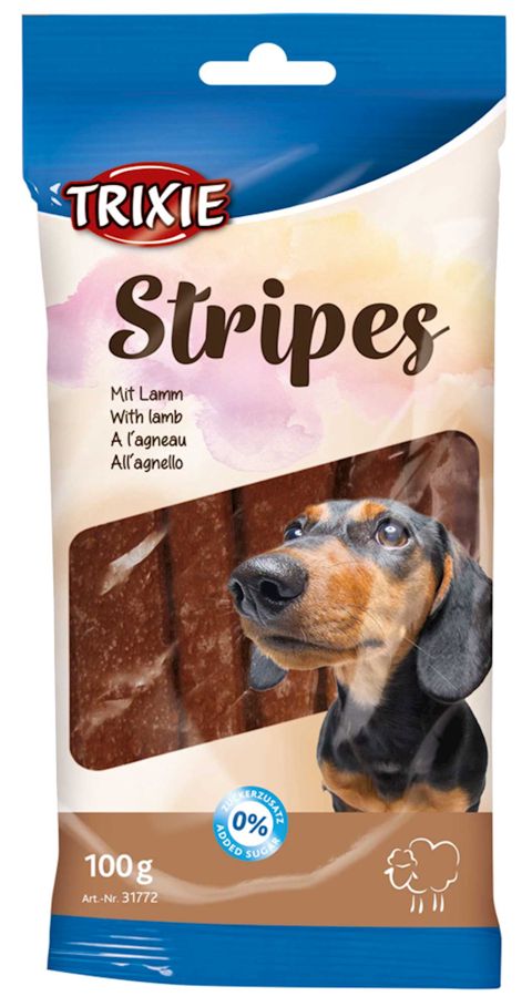 İtlər üçün məzə Trixie Stripes Liqht, quzu əti ilə, 100 q — Bakı