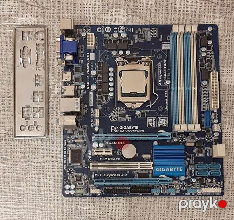 Bundle satılır - 100 AZN Ana plata Gigabyte GA-H77M-D3H CPU — Bakı