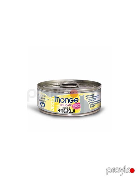 Nəm yem Monge Delicate pişiklər üçün Qulançar ilə yumşaq toyuq parçaları 80 qr — Bakı
